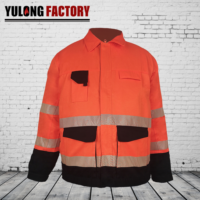 歐標全棉阻燃熒光防靜電夾克